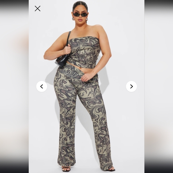 Fashion Nova Camouflage Swirl Print Women's Two Piece Set - Picture 3 of 7